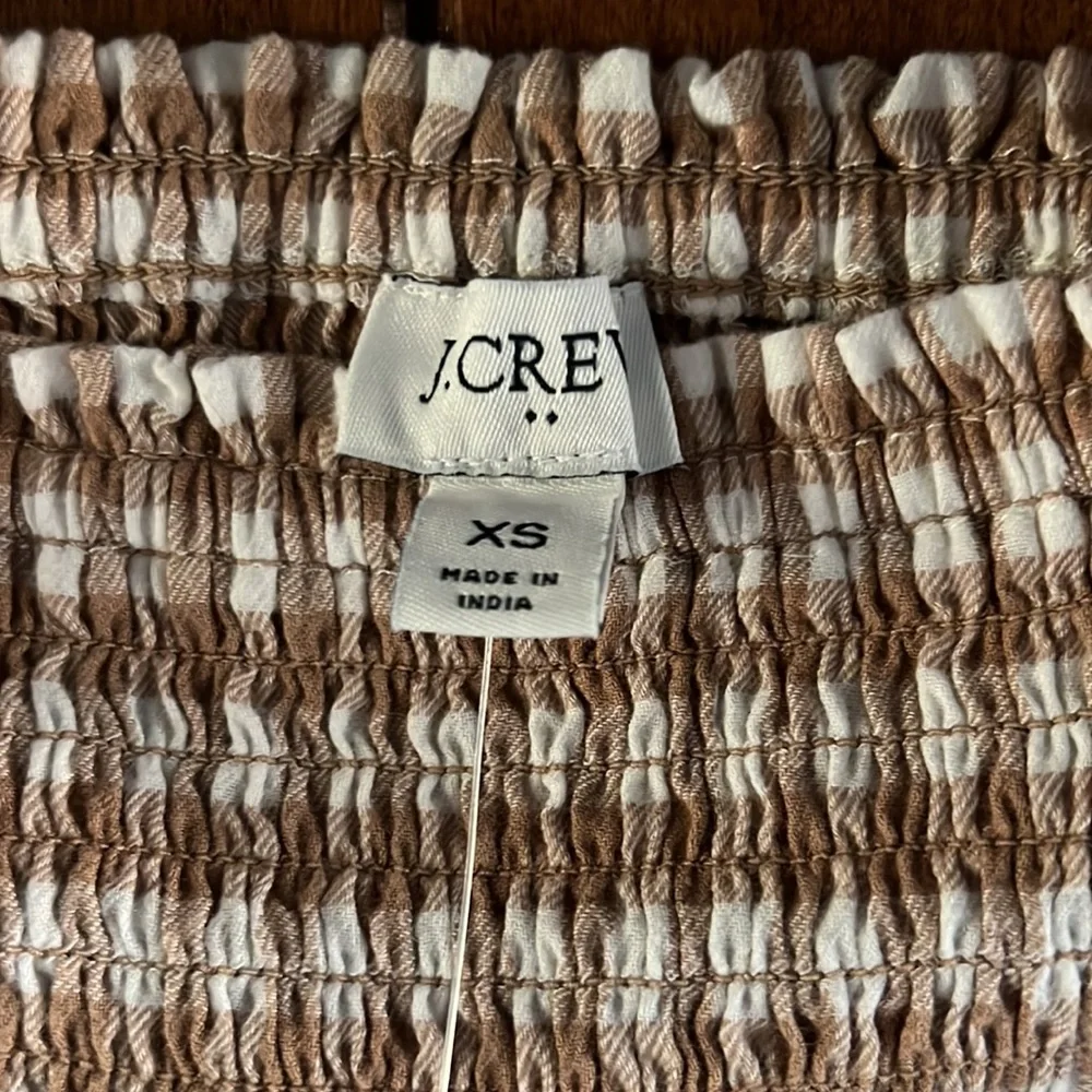 J Crew cropped gingham blouse - Picture 2 of 2